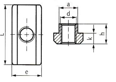 Preview: Mutter für T-Nut, lang
