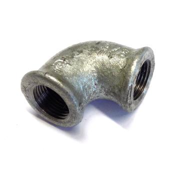 Winkel 90° 3/8" Temperguss, verzinkt