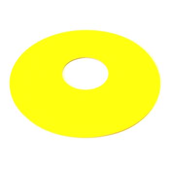 Sign for emergency stop button, yellow