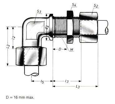 Preview: Elbow bulkhead fitting WSV